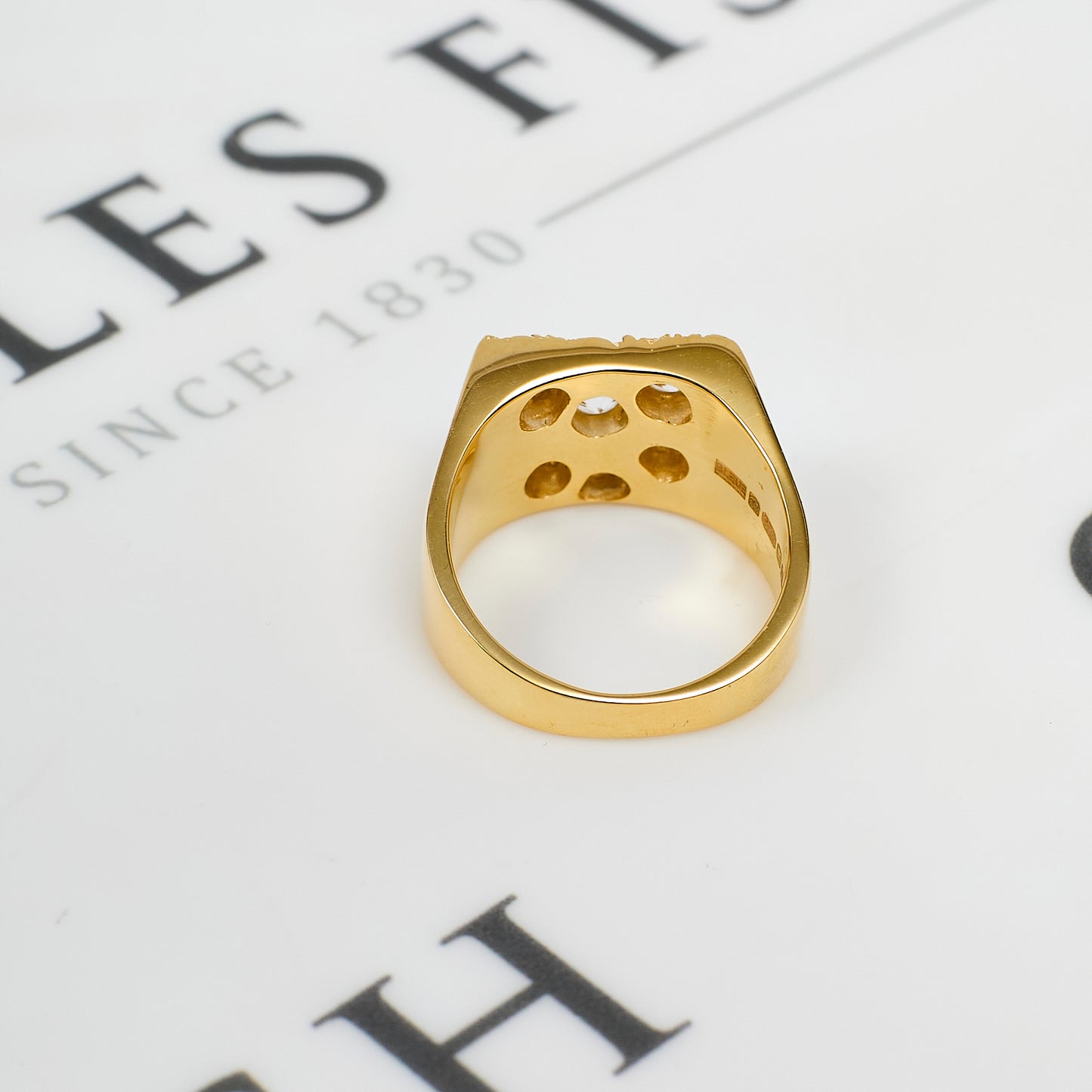Pre-Owned 9ct Gold Bleue Burnham Rose Garden Signet Ring