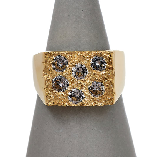 Pre-Owned 9ct Gold Bleue Burnham Rose Garden Signet Ring
