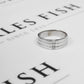 Pre-Owned 9ct White Gold Mens 3 Diamond Band Ring Size W