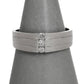 Pre-Owned 9ct White Gold Mens 3 Diamond Band Ring Size W