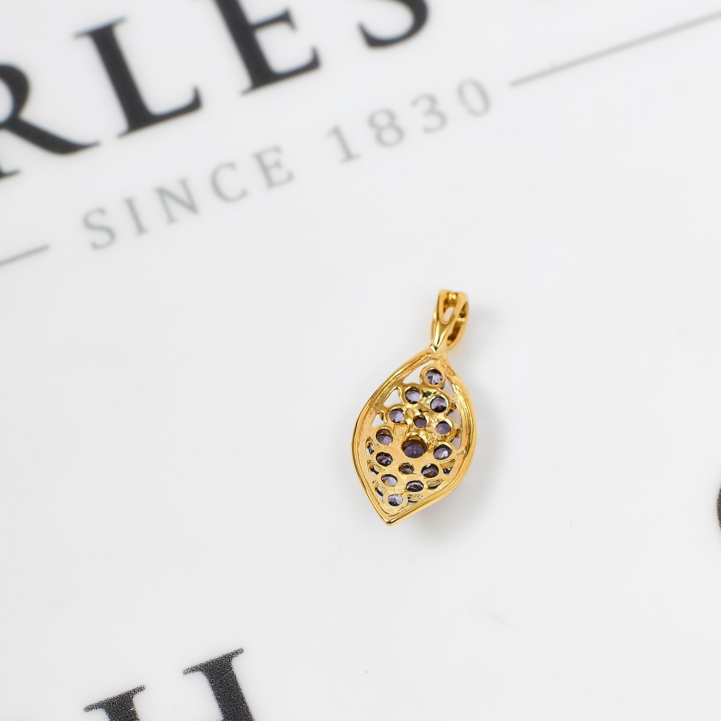 Pre-Owned 9ct Gold Marquise Shape Multi Tanzanite Pendant