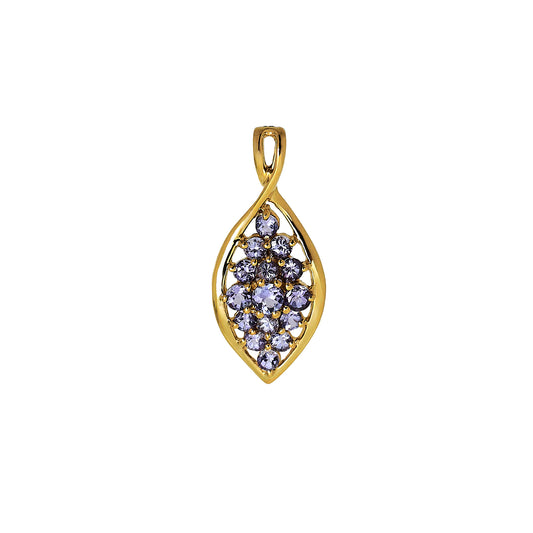 Pre-Owned 9ct Gold Marquise Shape Multi Tanzanite Pendant