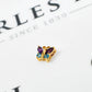 Pre-Owned 9ct Gold Amethyst & Topaz Butterfly Pendant