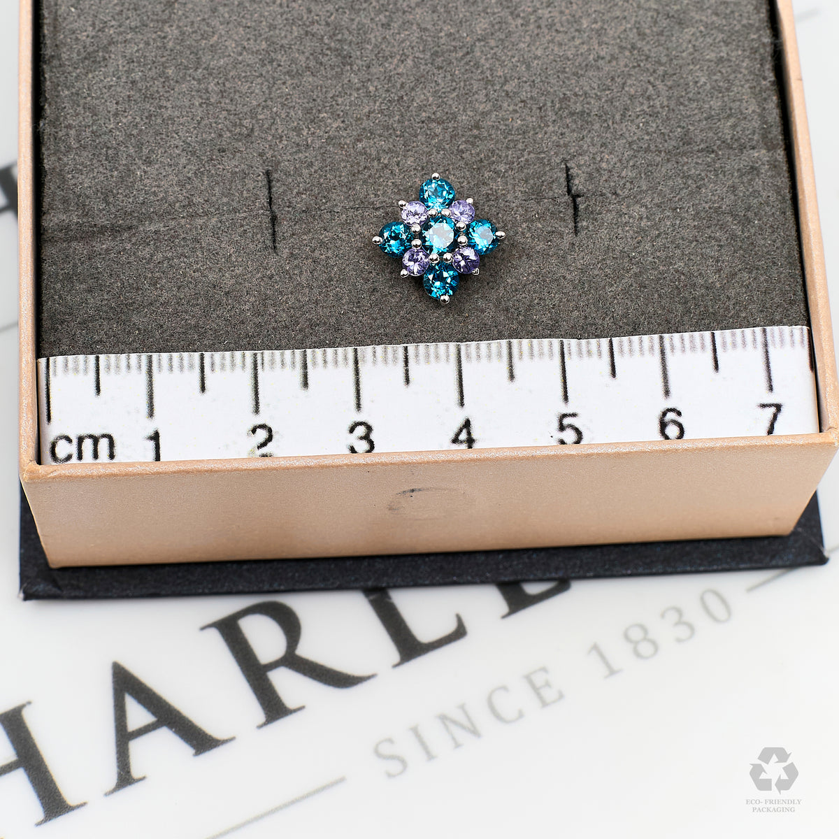 Pre-Owned 9ct White Gold Tanzanite & Topaz Pendant