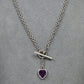 Pre-Owned 9ct White Gold Amethyst Heart Jewellery SET