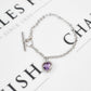 Pre-Owned 9ct White Gold Amethyst Heart Jewellery SET