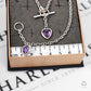 Pre-Owned 9ct White Gold Amethyst Heart Jewellery SET