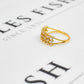 Pre-Owned 18ct Gold 3 Row CZ Dress Ring Size N