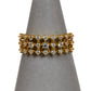 Pre-Owned 18ct Gold 3 Row CZ Dress Ring Size N