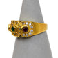 Pre-Owned 18ct Gold Multi Gemstone 3 Cluster Ring Size O