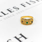 Pre-Owned 18ct Gold Multi Gemstone 3 Cluster Ring Size O