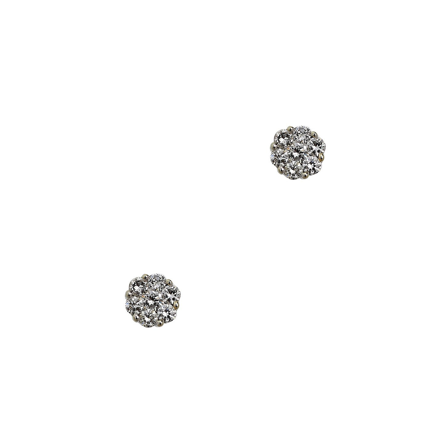 Pre-Owned 9ct Gold Diamond Cluster Stud Earrings