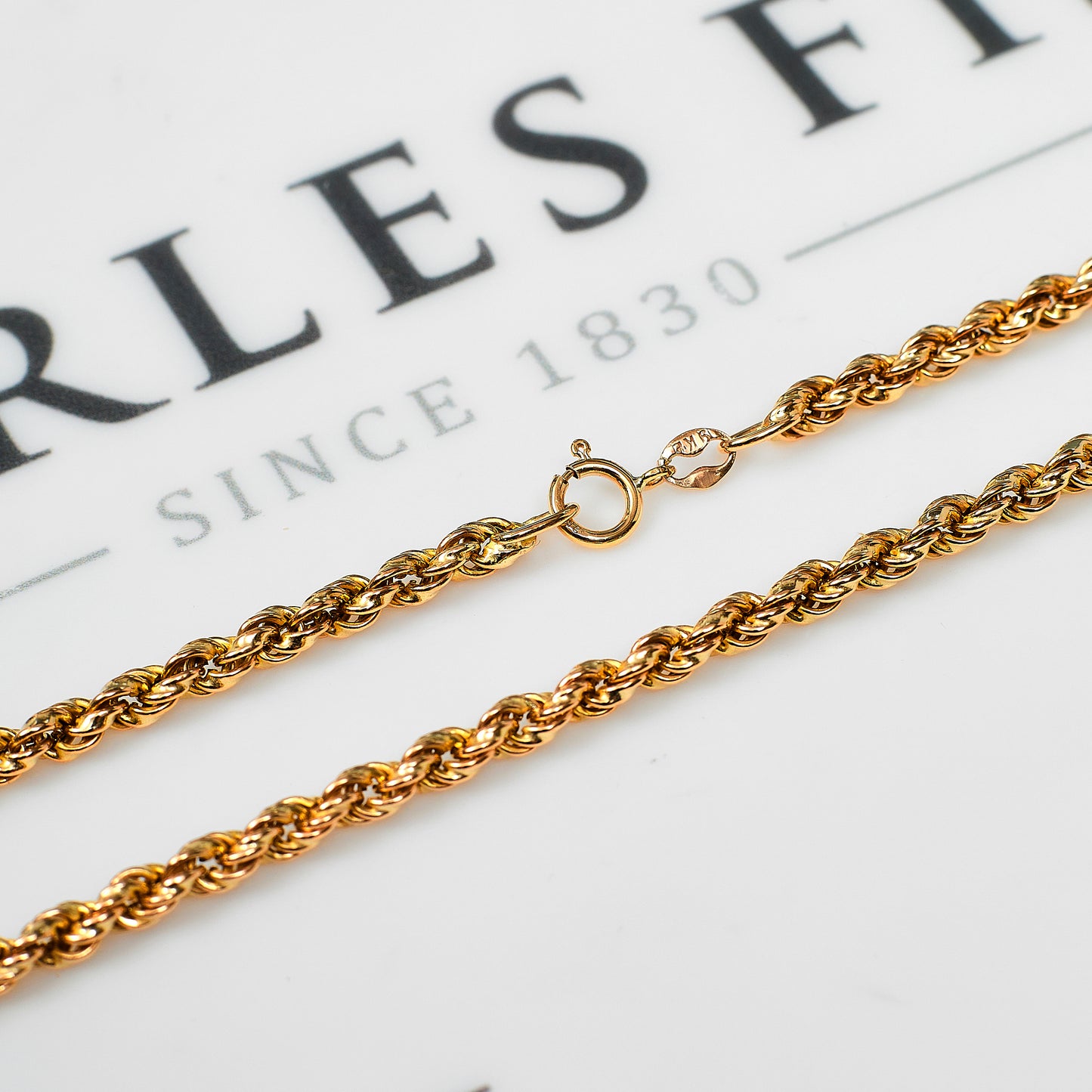 Pre-Owned 9ct Gold Rope Chain Necklace 16 Inch