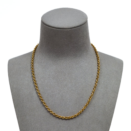 Pre-Owned 9ct Gold Rope Chain Necklace 16 Inch