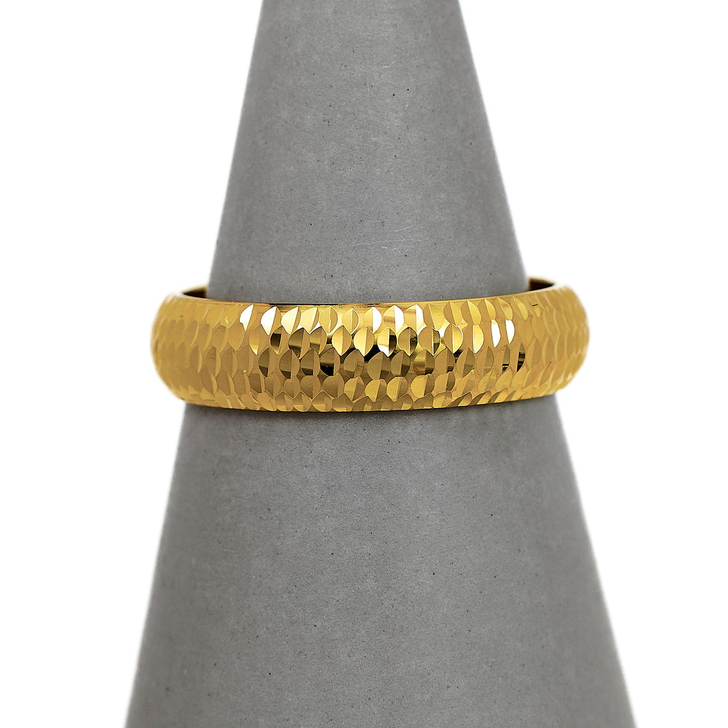 Pre-Owned 9ct Gold Patterned Band Ring Size P