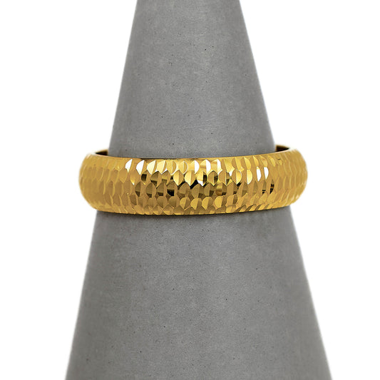 Pre-Owned 9ct Gold Patterned Band Ring Size P