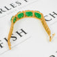 Pre-Owned 14ct Gold Jade & CZ Bracelet