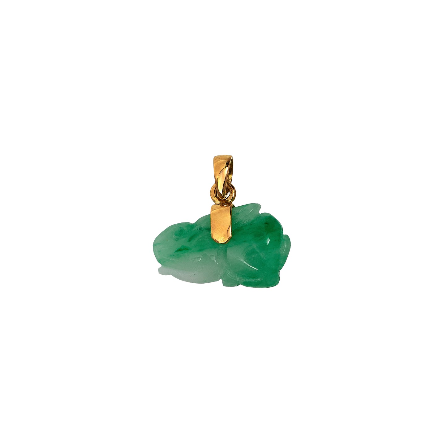 Pre-Owned 14ct Gold Jade Rabbit Pendant