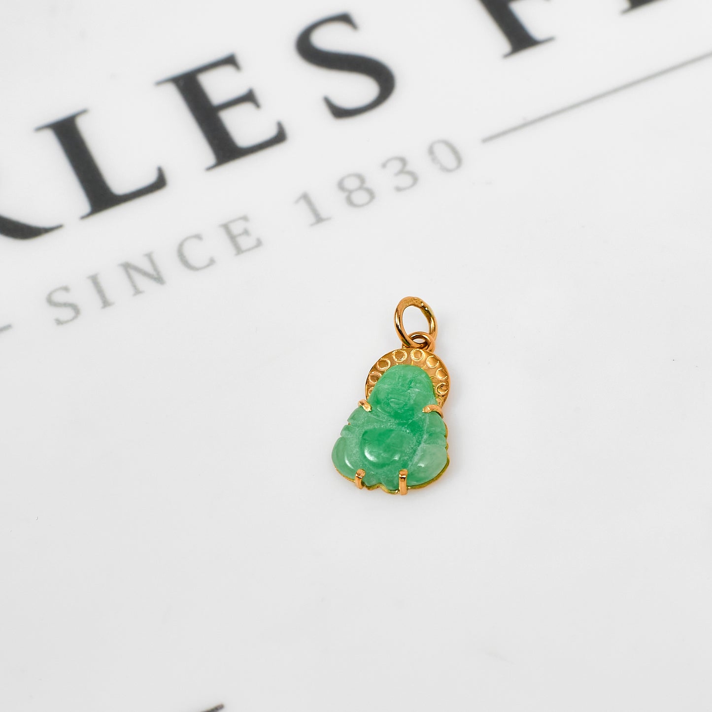 Pre-Owned 14ct Gold Jade Buddha Pendant