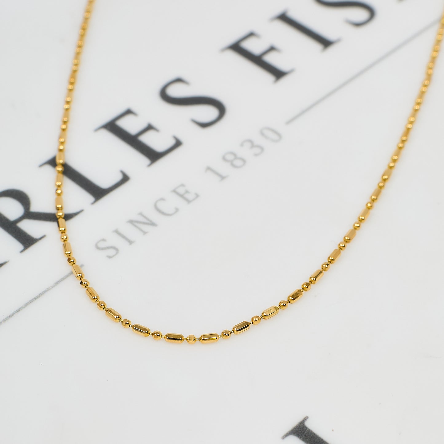 Pre-Owned 14ct Gold Bead Necklace 16 Inch