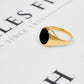 Pre-Owned 9ct Gold Oval Onyx Signet Ring Size S