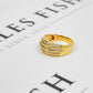 Pre-Owned 14ct Gold 4 Row Diamond Ring Size P.5