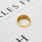 Pre-Owned 14ct Gold 4 Row Diamond Ring Size P.5