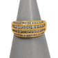 Pre-Owned 14ct Gold 4 Row Diamond Ring Size P.5