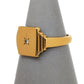 Pre-Owned 9ct God Mens Diamond Rectangle Signet Ring Size W