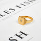 Pre-Owned 9ct God Mens Diamond Rectangle Signet Ring Size W