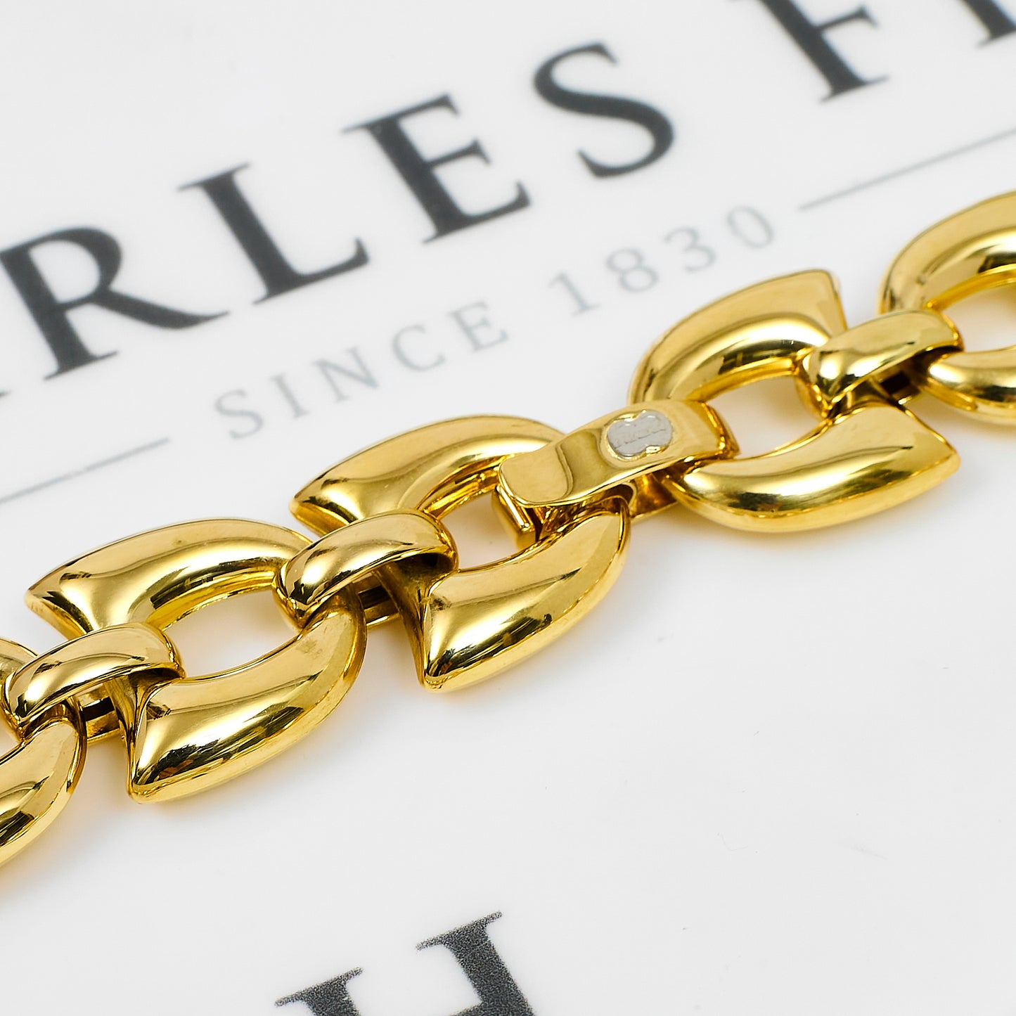 Pre-Owned 18ct Gold Tulip Shape Link Necklace 18 Inch