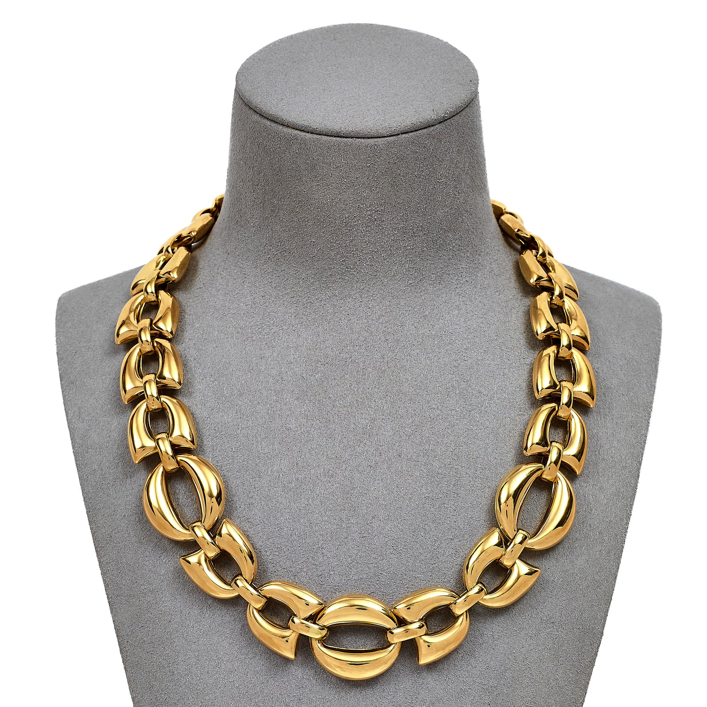 Pre-Owned 18ct Gold Tulip Shape Link Necklace 18 Inch