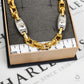 Pre-Owned 18ct Gold 2 Tone Greek Key & Medusa Head Necklace