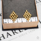 Pre-Owned 9ct Gold Rhombus Shape Brick Design Drop Earrings