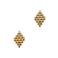 Pre-Owned 9ct Gold Rhombus Shape Brick Design Drop Earrings