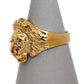 Pre-Owned 9ct Mens Diamond & Synthetic Stone Lion Head Ring