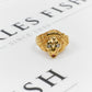 Pre-Owned 9ct Mens Diamond & Synthetic Stone Lion Head Ring