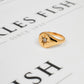 Pre-Owned 9ct Gold Single Diamond Oval Signet Ring Size Q.5