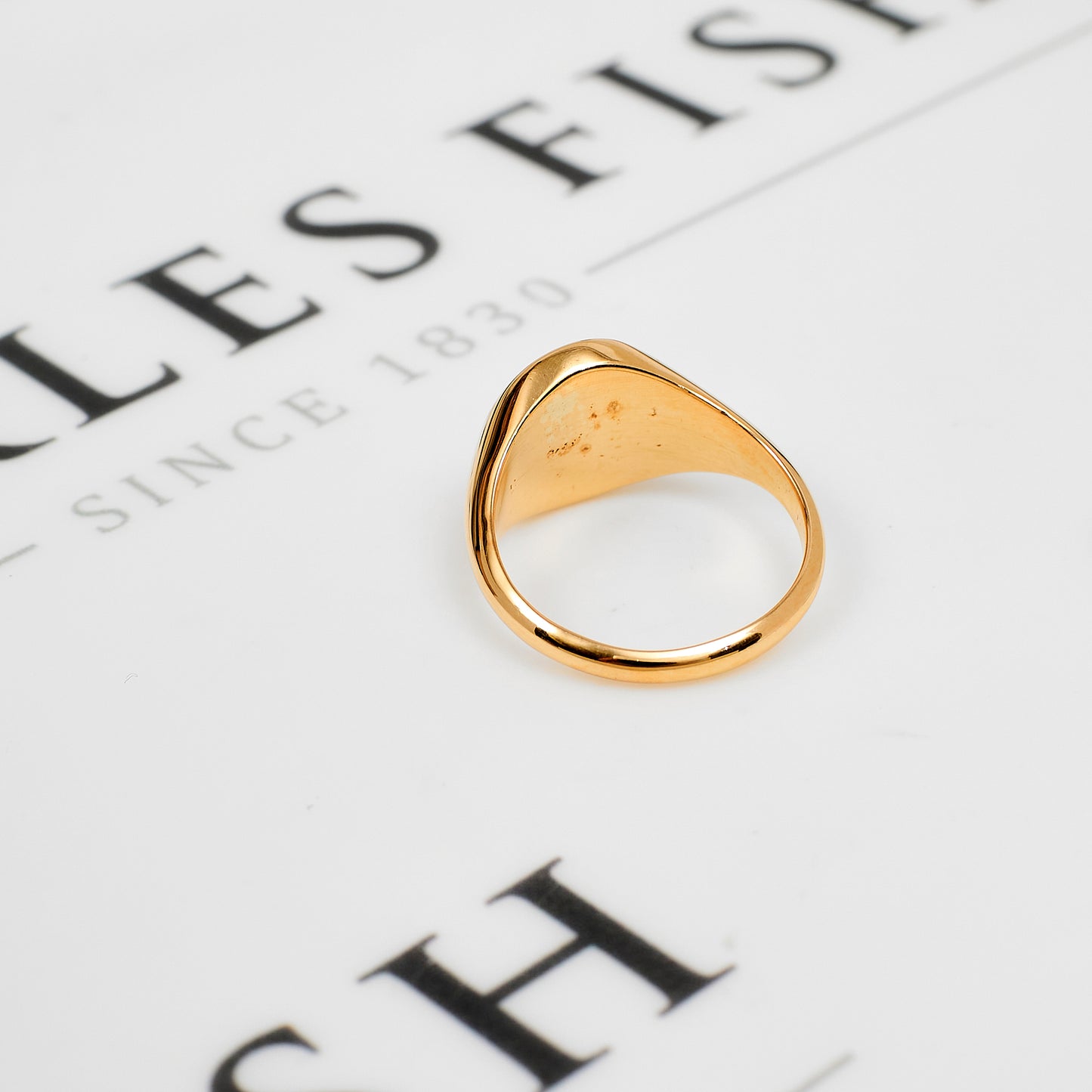 Pre-Owned 9ct Gold Single Diamond Oval Signet Ring Size Q.5