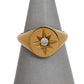 Pre-Owned 9ct Gold Single Diamond Oval Signet Ring Size Q.5