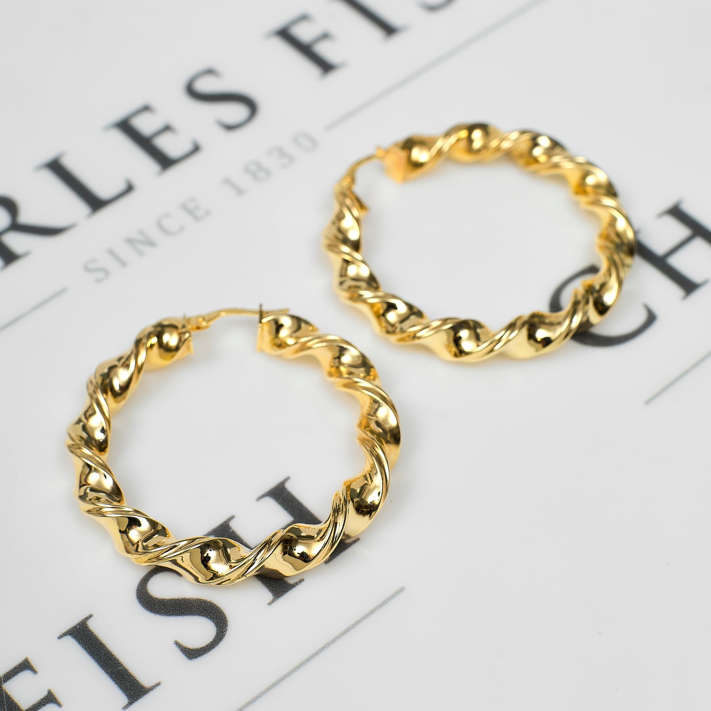 Pre-Owned 9ct Gold Twist Creole Hoop Earrings