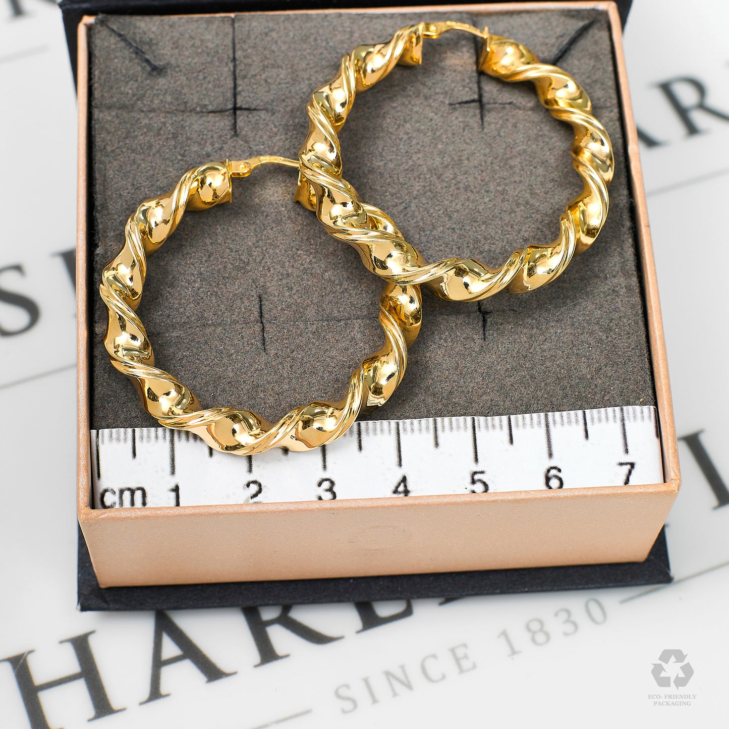 Pre-Owned 9ct Gold Twist Creole Hoop Earrings