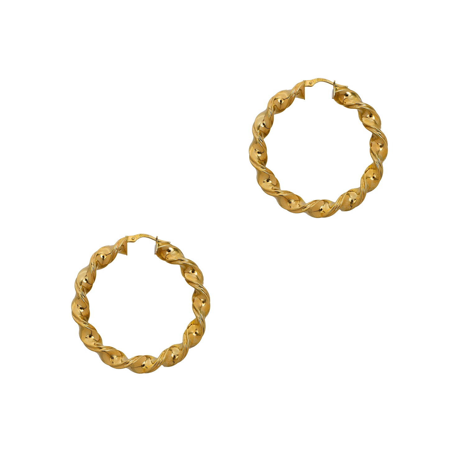Pre-Owned 9ct Gold Twist Creole Hoop Earrings