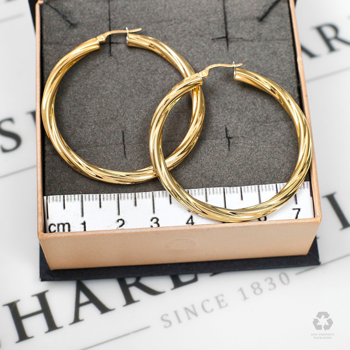 Pre-Owned 9ct Gold Twist Creole Hoop Earrings
