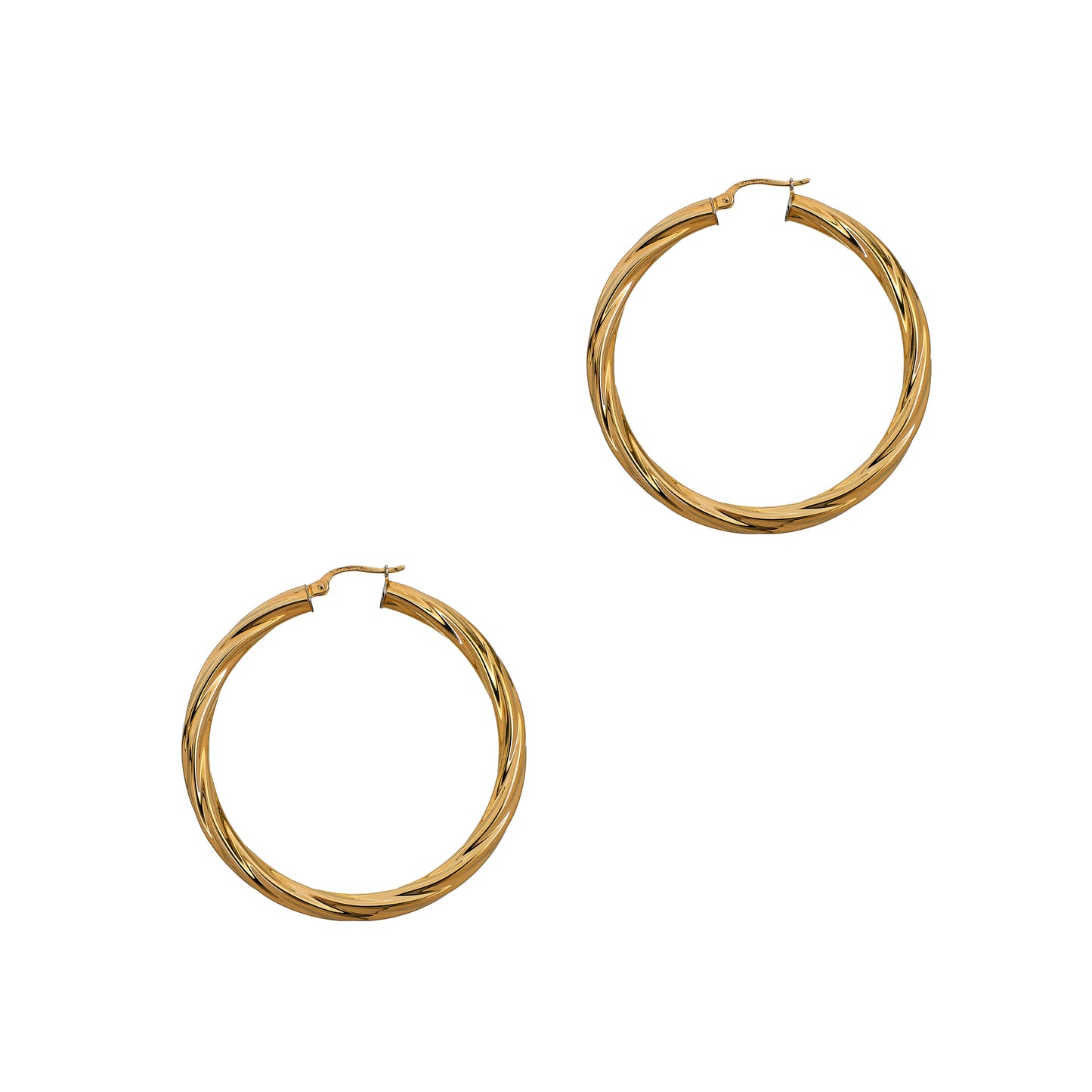 Pre-Owned 9ct Gold Twist Creole Hoop Earrings