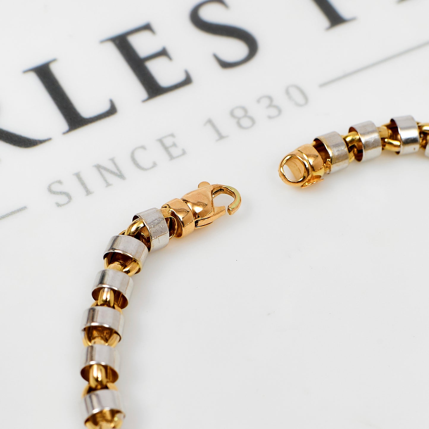Pre-Owned 14ct White & Rose Gold Fancy Anchor Link Bracelet
