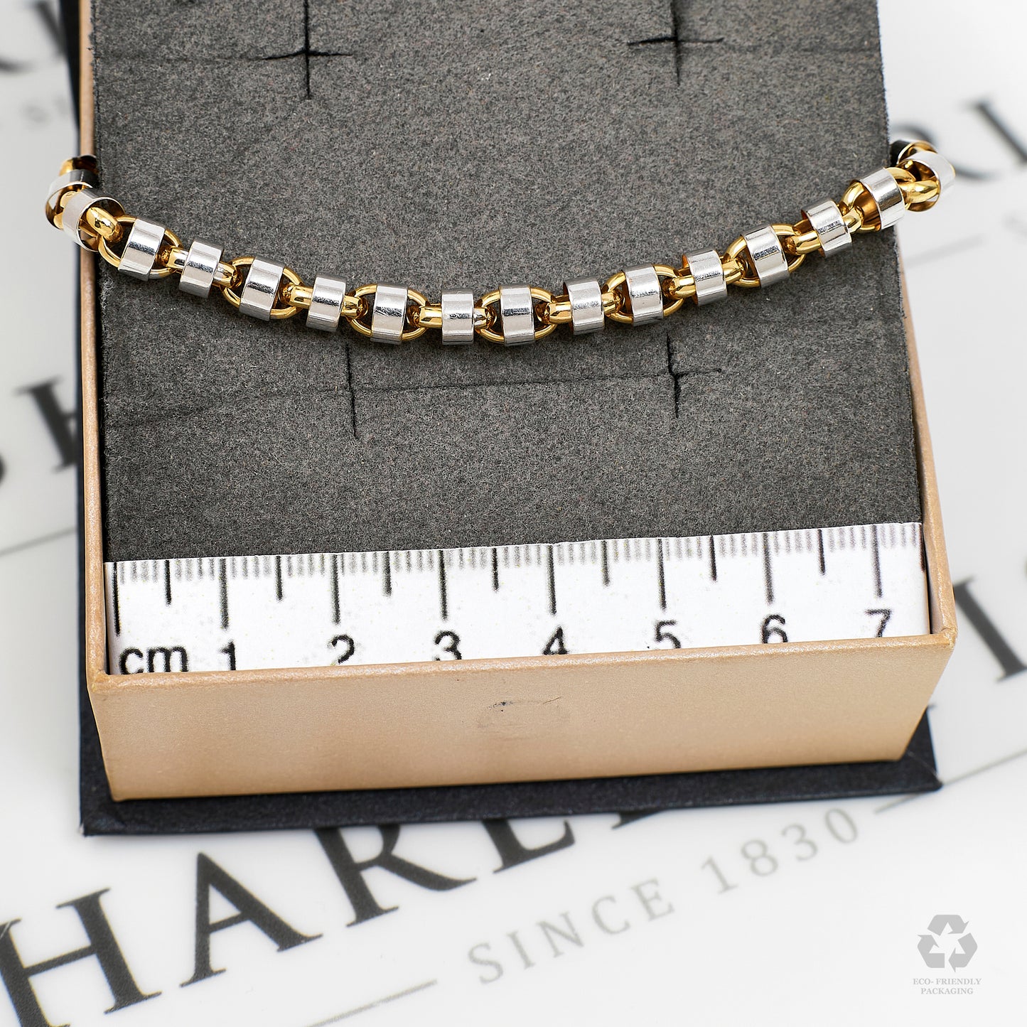 Pre-Owned 14ct White & Rose Gold Fancy Anchor Link Bracelet