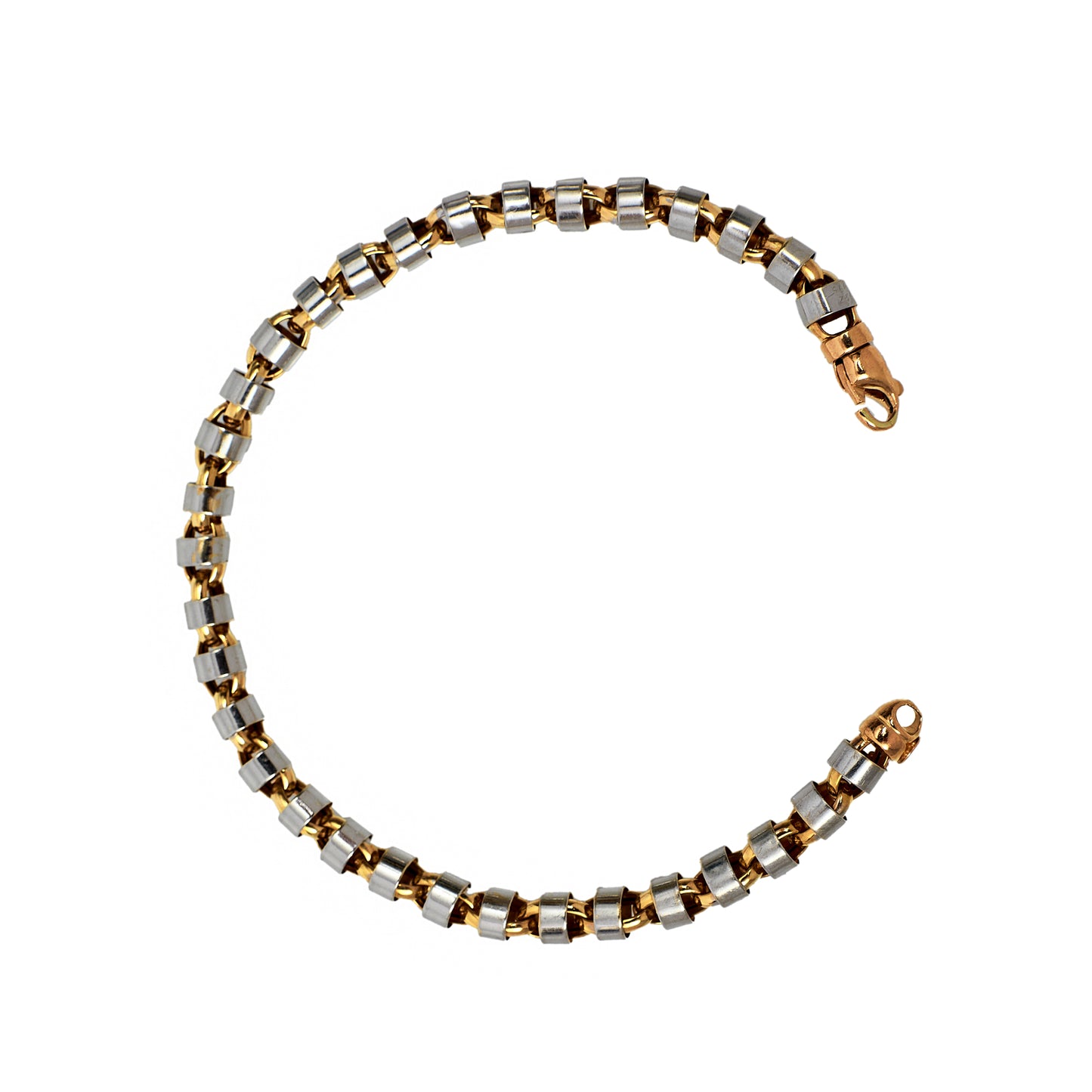 Pre-Owned 14ct White & Rose Gold Fancy Anchor Link Bracelet