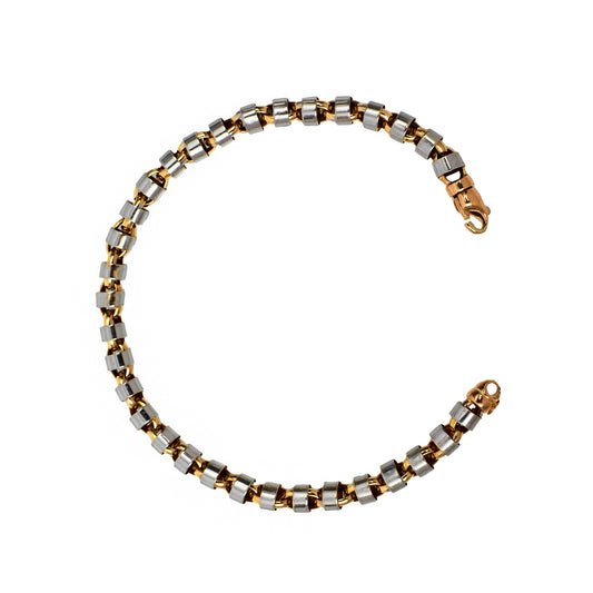 Pre-Owned 14ct White & Rose Gold Fancy Anchor Link Bracelet