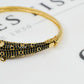 Pre-Owned 14ct Gold Black CZ 2 Panther Head Hinged Bracelet